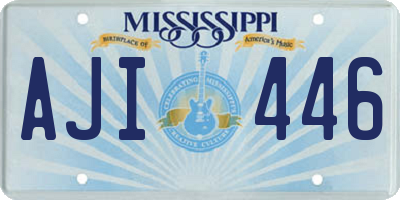 MS license plate AJI446