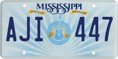MS license plate AJI447