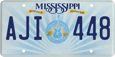 MS license plate AJI448