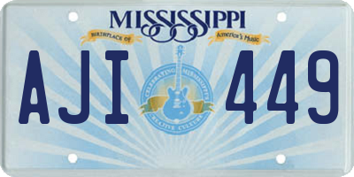 MS license plate AJI449