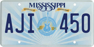 MS license plate AJI450