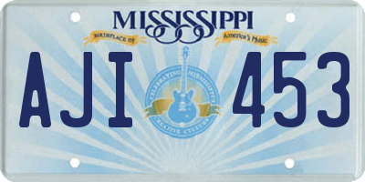 MS license plate AJI453