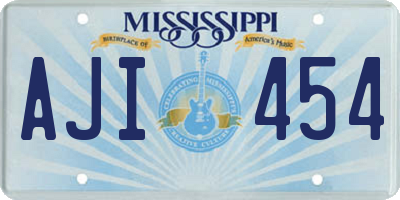 MS license plate AJI454