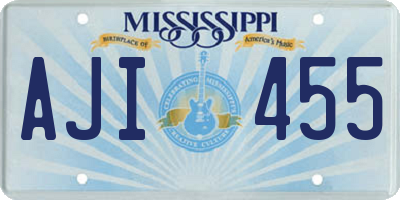 MS license plate AJI455