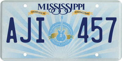 MS license plate AJI457