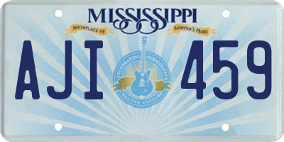 MS license plate AJI459