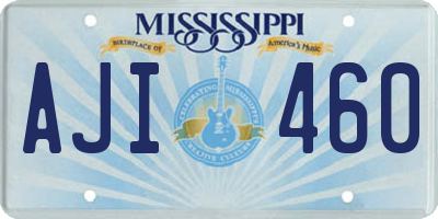 MS license plate AJI460