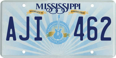 MS license plate AJI462