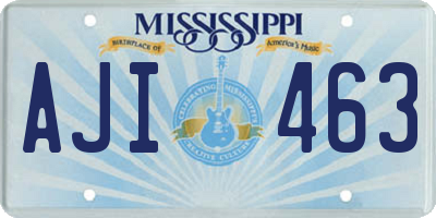 MS license plate AJI463