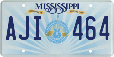 MS license plate AJI464