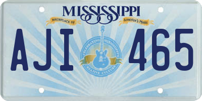 MS license plate AJI465