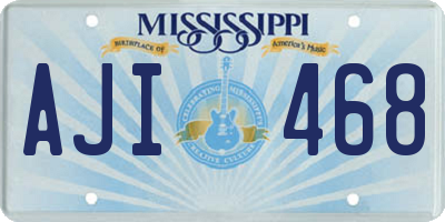 MS license plate AJI468