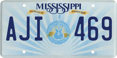MS license plate AJI469