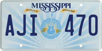 MS license plate AJI470
