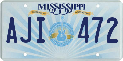 MS license plate AJI472