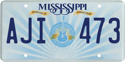 MS license plate AJI473