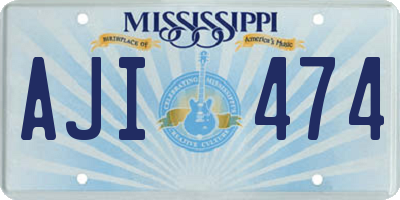 MS license plate AJI474