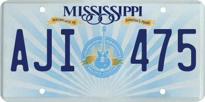 MS license plate AJI475