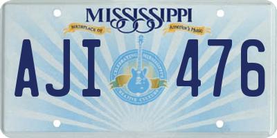 MS license plate AJI476