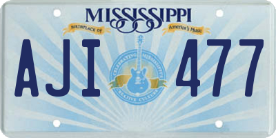 MS license plate AJI477