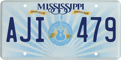 MS license plate AJI479
