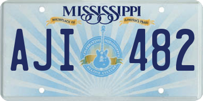 MS license plate AJI482