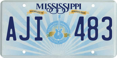 MS license plate AJI483