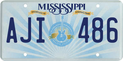 MS license plate AJI486