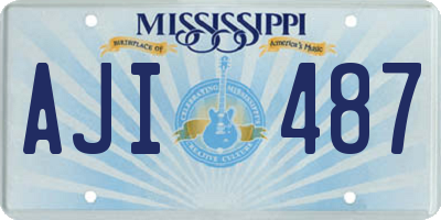 MS license plate AJI487