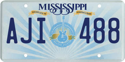 MS license plate AJI488
