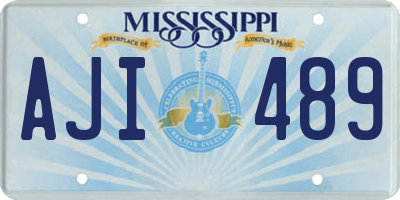 MS license plate AJI489