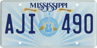MS license plate AJI490