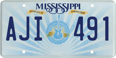 MS license plate AJI491