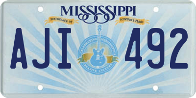 MS license plate AJI492