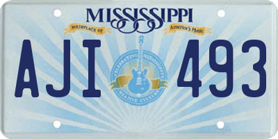 MS license plate AJI493