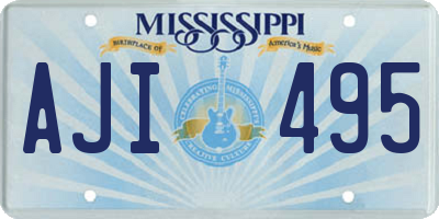 MS license plate AJI495