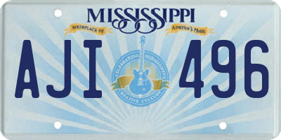 MS license plate AJI496