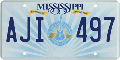 MS license plate AJI497