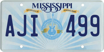 MS license plate AJI499