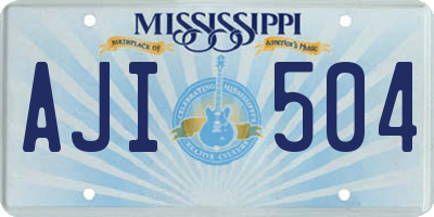 MS license plate AJI504