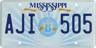MS license plate AJI505