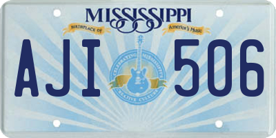 MS license plate AJI506
