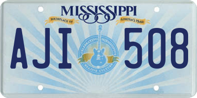MS license plate AJI508