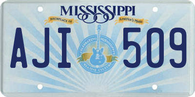 MS license plate AJI509
