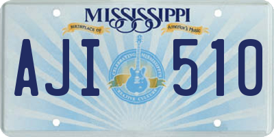 MS license plate AJI510