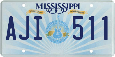 MS license plate AJI511