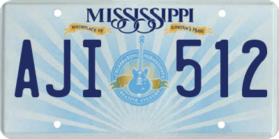 MS license plate AJI512