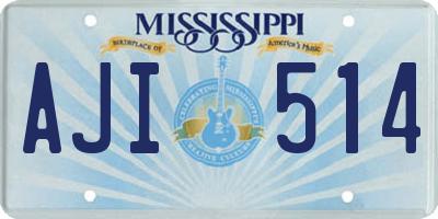 MS license plate AJI514