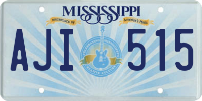 MS license plate AJI515