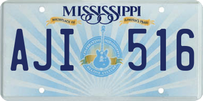 MS license plate AJI516